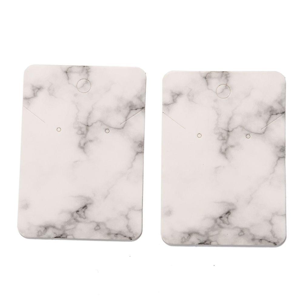 Paper Earring Display Cards Rectangle with Marble Pattern Black 7.2x5.1x0.04cm 100pcs/bag
