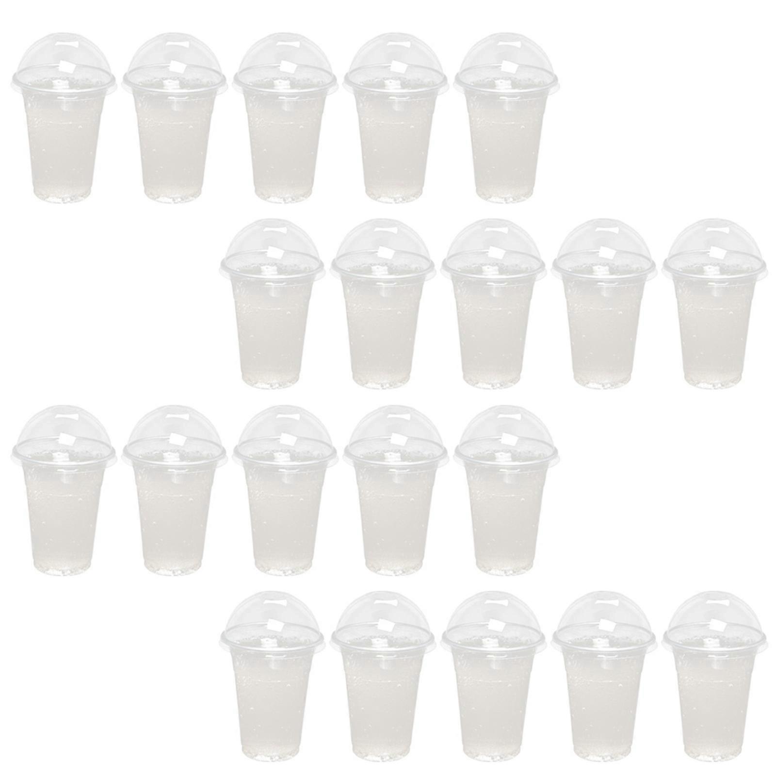 Cold Drink Cups Disposable Juice Cups Transparent 30Sets for Drinking Use
