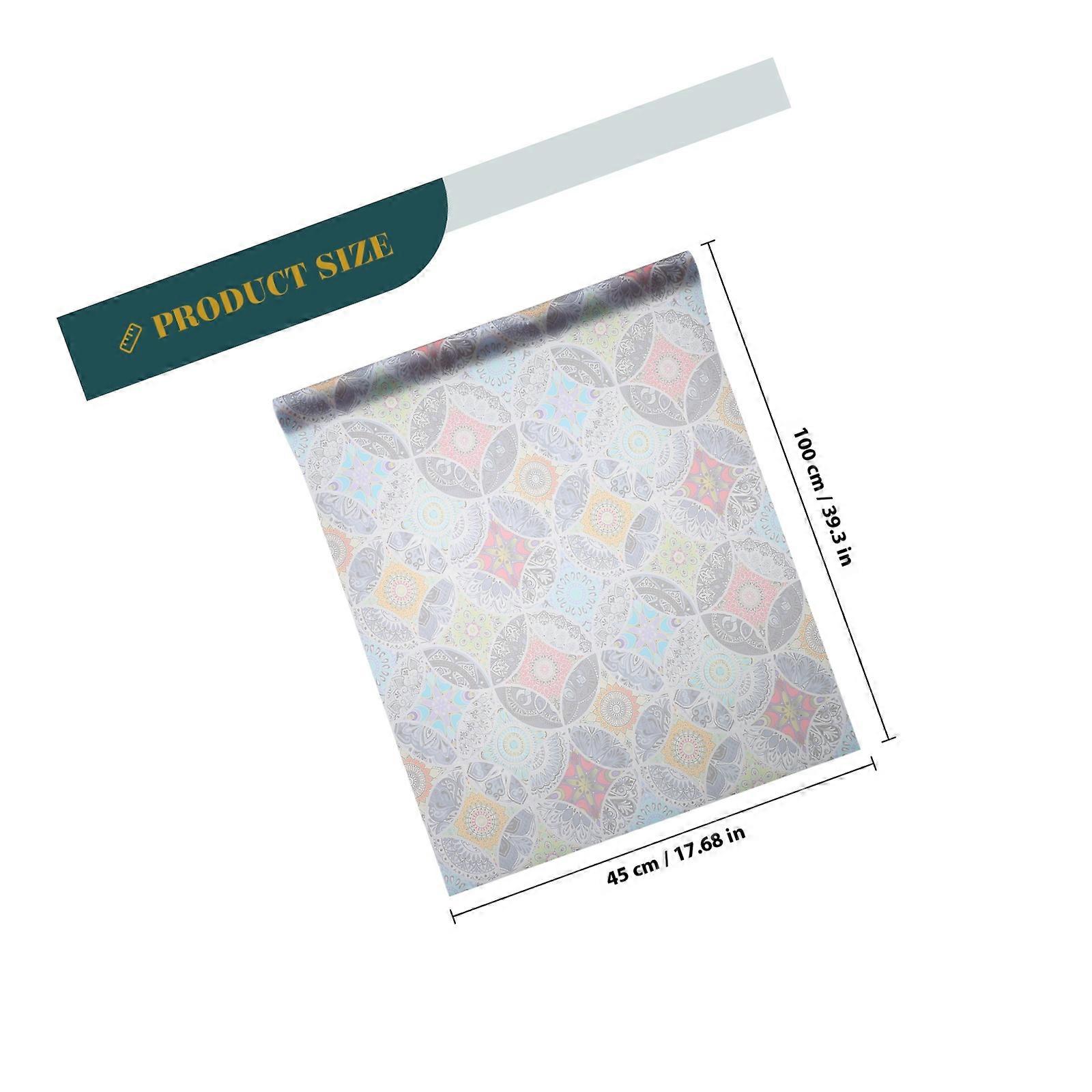 Easily Removable Static Adhesive Window Sticker Multi-Colored for Privacy Protection 45x100cm 1Pack