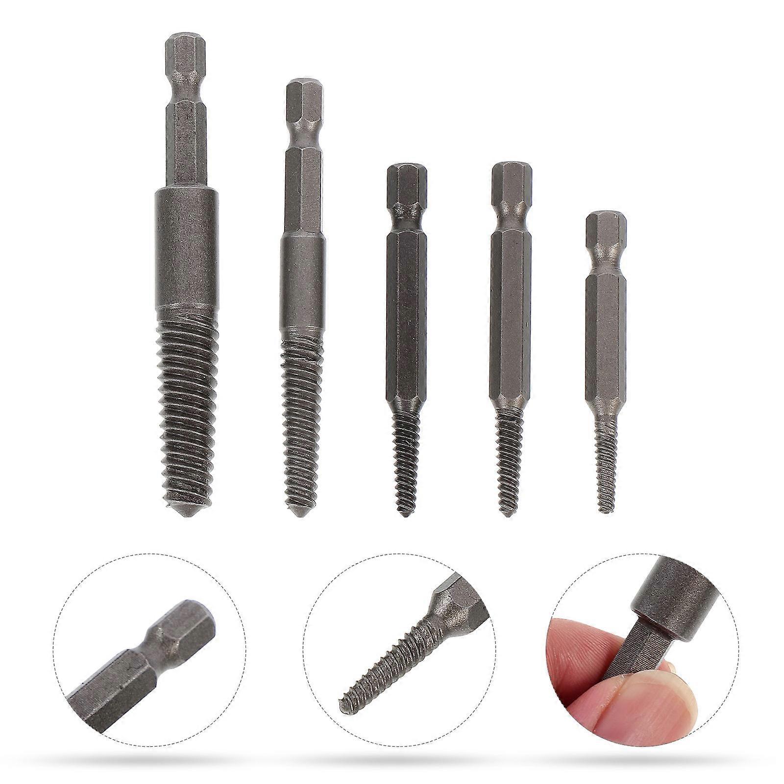 Stripped Screw Extractor with High Hardness for Screw Removal 5Pcs