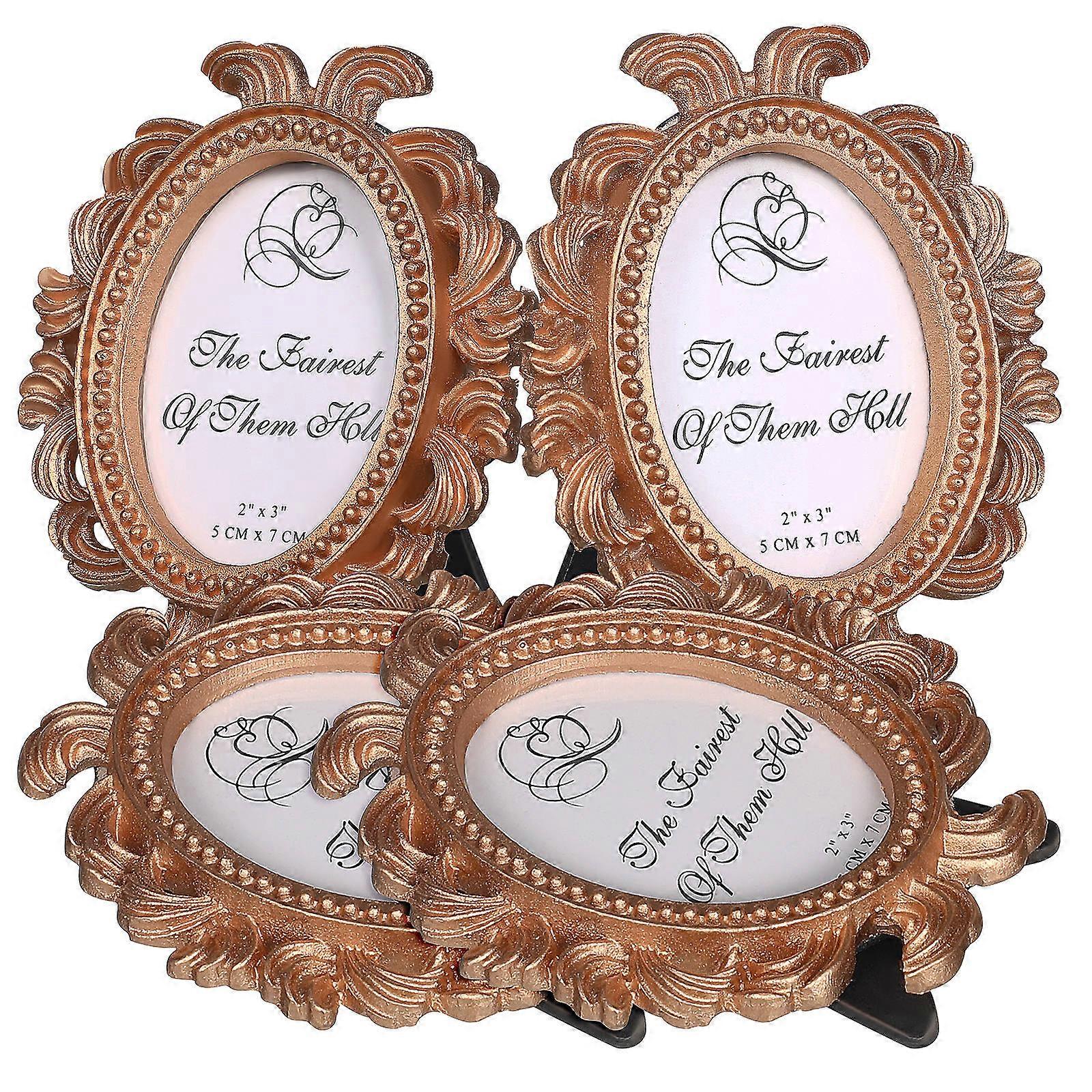 4 Pcs Small Photo Frames Vintage Picture Frames Vintage Frames Mini Picture Frames Display Frame Decor