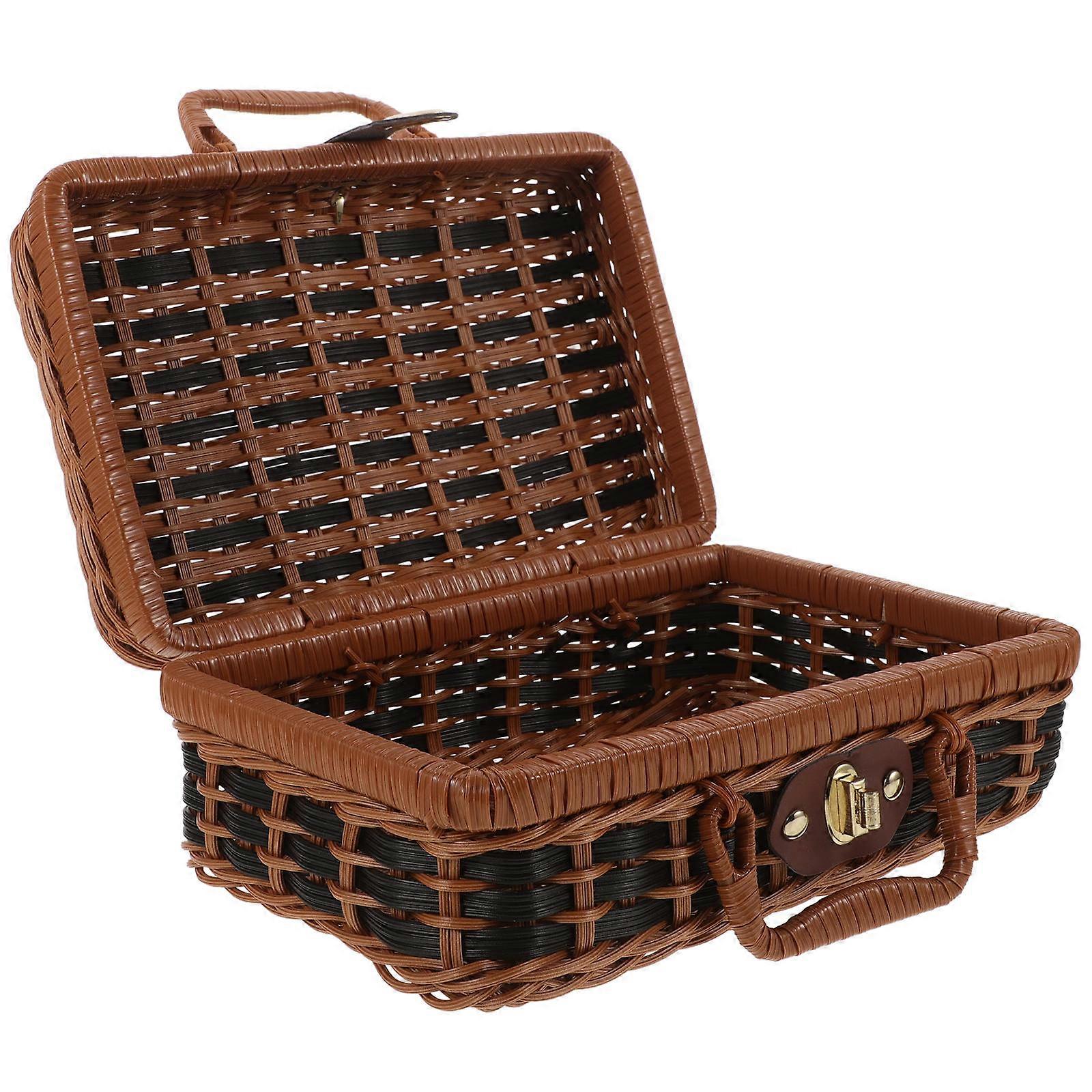 Simulation Rattan Woven Suitcase for Storage Use Plastic