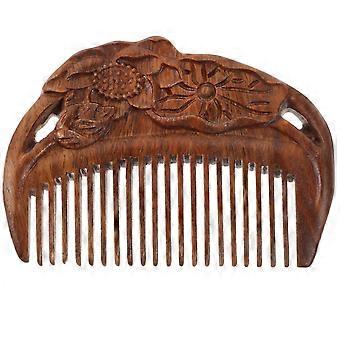 Pettine in legno di sandalo con denti larghi, pettine massaggiante per parrucche.