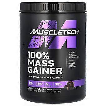 MuscleTech, 100% Mass Gainer™, Chocolate Fudge Brownie, 5,15 lbs (2,33 kg)