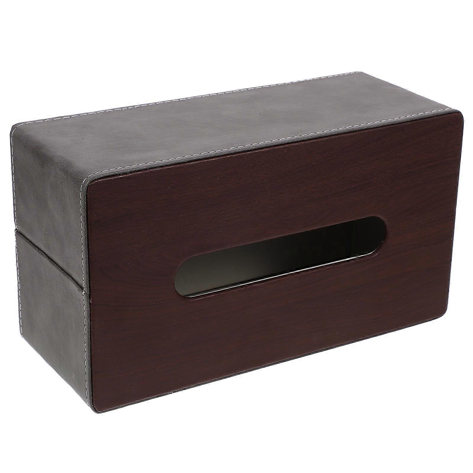 Rectangular Tissue Box Holder for Home Use Black Napkin Storage Holder