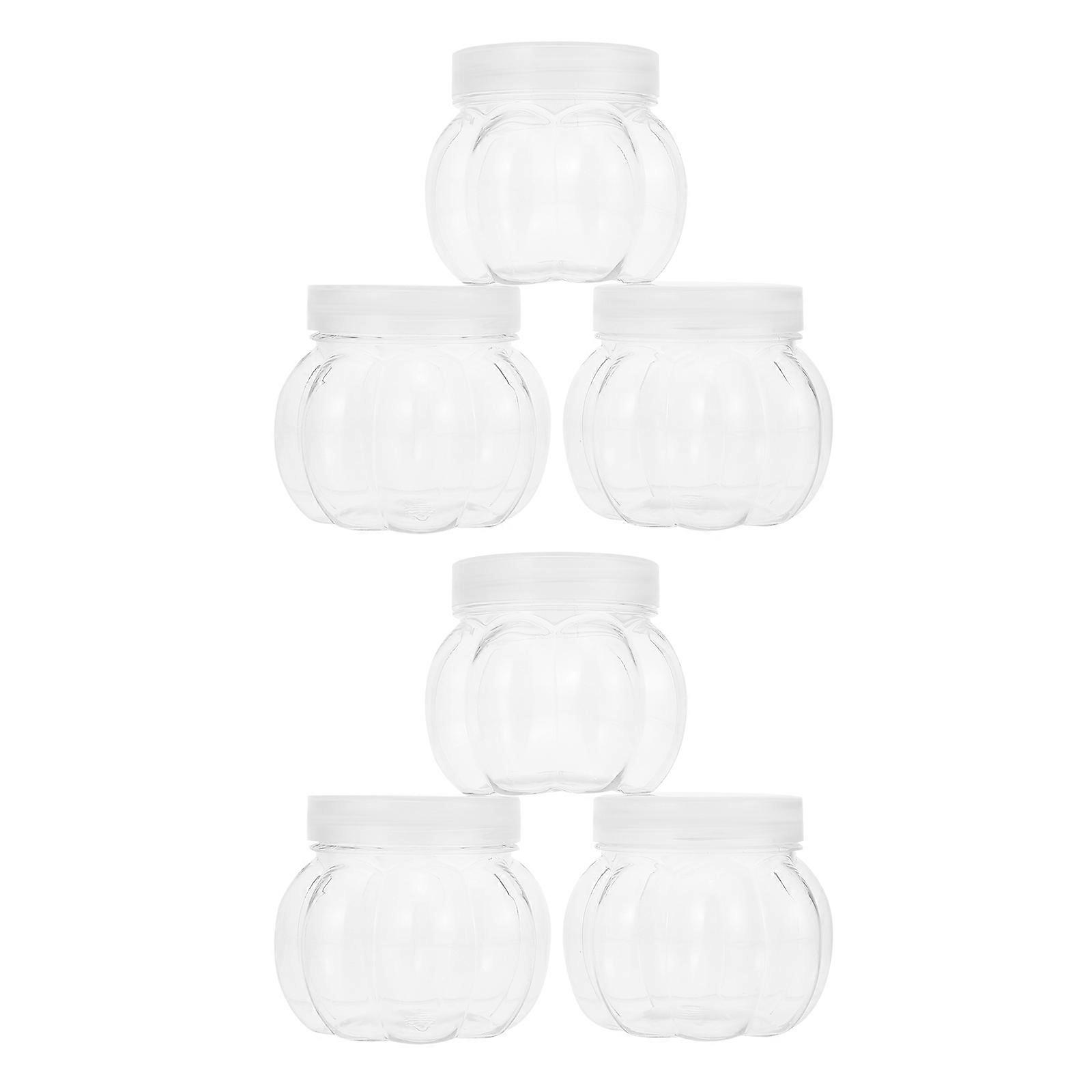 12Pcs Transparent Candy Storage Jar Creative Pumpkin Shaped Jar for Package