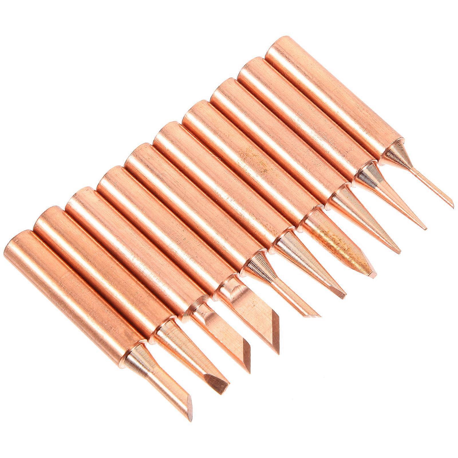 10pcs Soldering Iron Copper  Tip Welding Tip Replacement Assorted Welding Tip