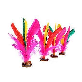 10pcs colorido pena chute peteca chinês jianzi ganso pena de borracha pé chutando peteca para esportes ao ar livre fitness (cores aleatórias)