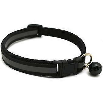 2Pcs Reflective Cat Collar with Bell, Newborn Adjustable Safety Collars for Puppies or Kittens Collars Black