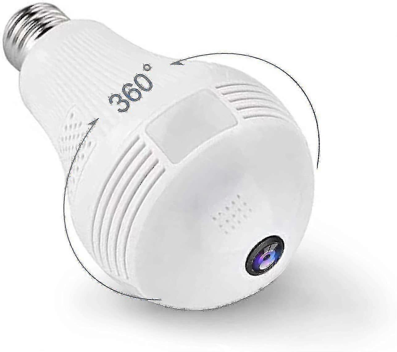 Smart Bulb Security Camera, 2k 3mp 360 Degree Panoramic 2.4g