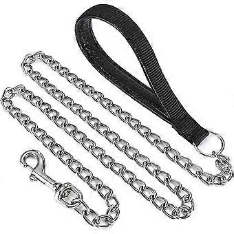 Metall Hundeleine Anti-Kau Hundeleine Leine 4ft, Haustier Hundeleine mit gepolstertem Griff für kleine bis mittlere Hunde