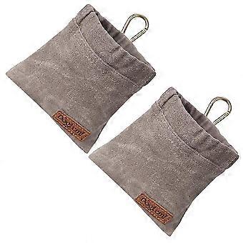 2x Grey Portable Dog Treat Bag With Safe Ingredients And Special Coating Treat Bags Food Dog Walking