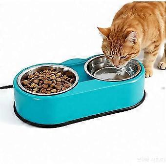 Beheizbare Futter- und Wassernäpfe für Katzen, geeignet für Haustiere im Freien, 2 beheizte Edelstahl-Katzennäpfe à 710 ml, für Katzen, Hunde und Vögel im Freien (US-Edition 0629)