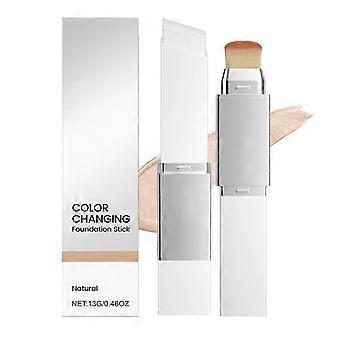Color Changing Foundation Stick with Brush, Dewy Finish and Hydrating Coverage for Natural Look