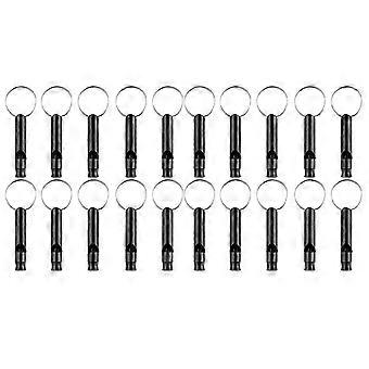 20 Pack Aluminum Whistle, Sports Whistle,with Key Chain,Black