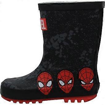 Marvel Spider-Man Wellies Boys Wellington Boots | Kids Red and Black Welly Boots
