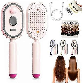 Steam Hair Brush Electric Steam Brush For Hair, 3 In 1 Anti-Static Detangling Comb & Air Cushion Massage, Rechargeable Steam Hair Straightener -xxy
