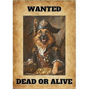 Wanted German Shepherd Pirate Jigsaw Puzzle - Funny Gift for Dog Lovers as Adventure and Fantasy Theme Decor Puzzles SQZ563