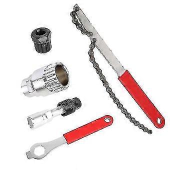 Chain Whip Tool Kit Bike Cassette Removal Tool Kit Contains Crank Extractor - Spanner Freewheel Chain Whip Remover Cassette Removal Tool For Cycling -