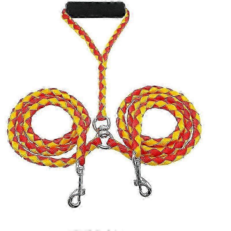 Double Dog Leash compatible with Medium and Large Dogs Braided Nylon Polyester Comcompatible withtable Handle