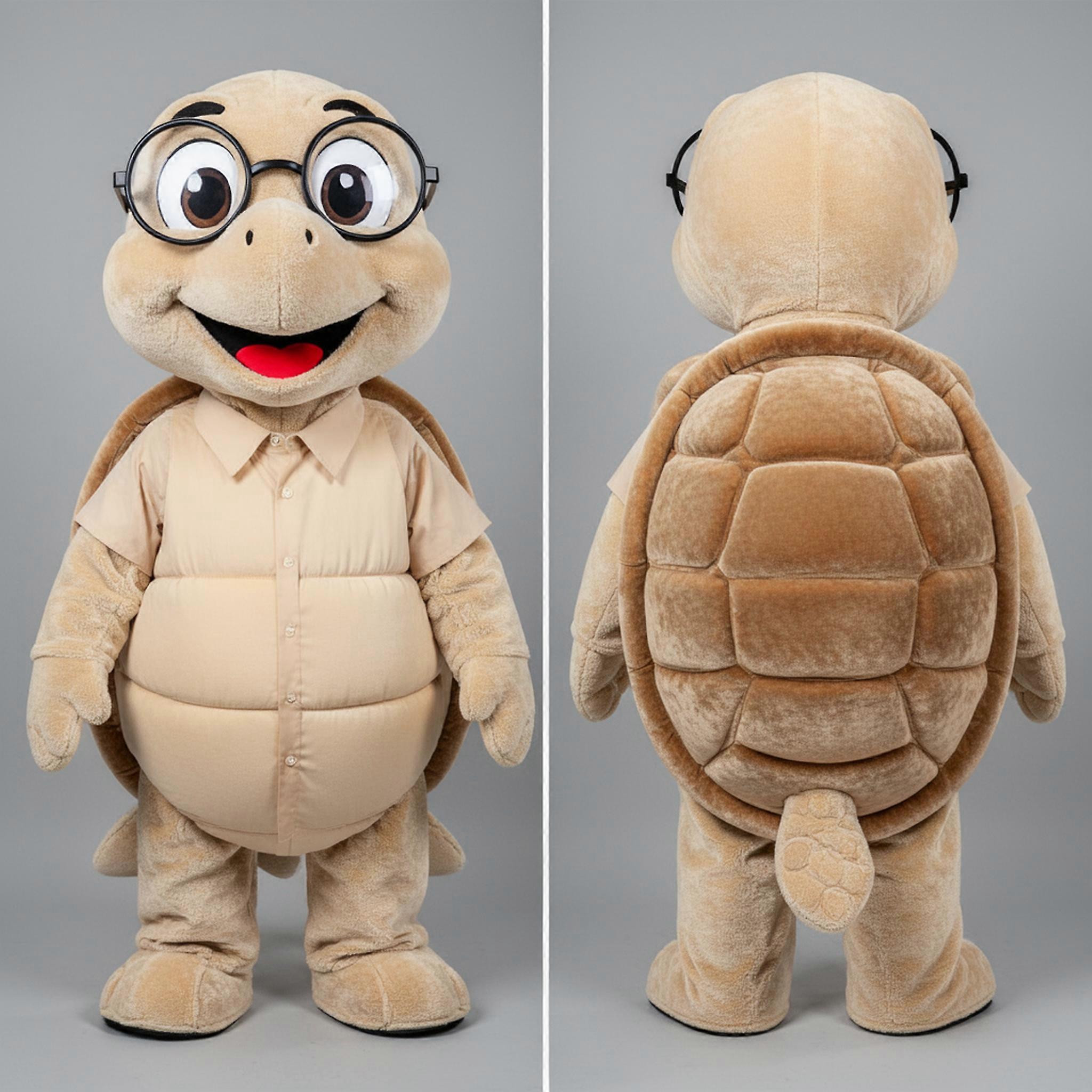 MASTICOT Beige Padded Cartoon Sea Turtle Mascot
