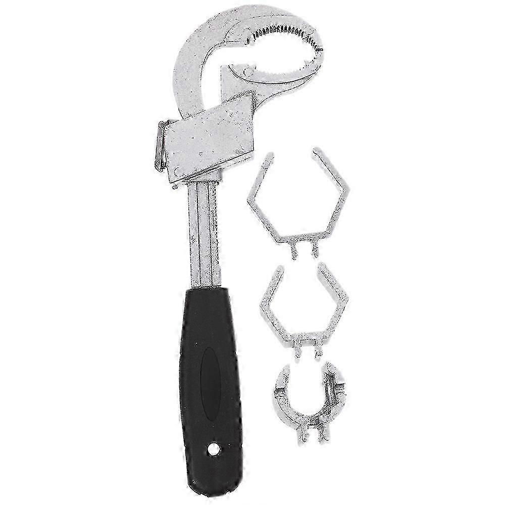 Silver Adjustable Plumbing Wrench Tool with Accessories 3Pcs Set