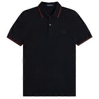 Men's Fred Perry Men's Navy/Brandy/Brown Polo Shirt