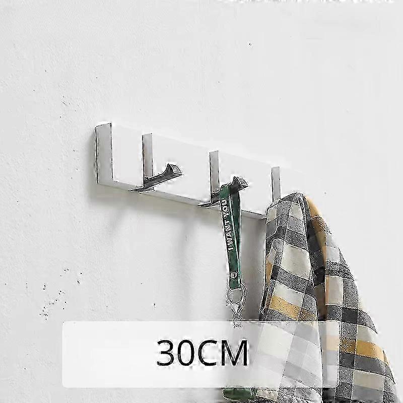 Wall Coat Hook with 4 Retractable Hooks, Wall Coat Rack, Natural