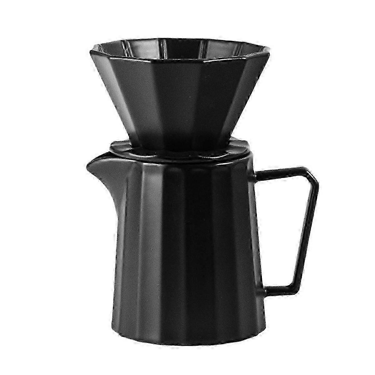 Black Concave-Rim Pour Over Set
