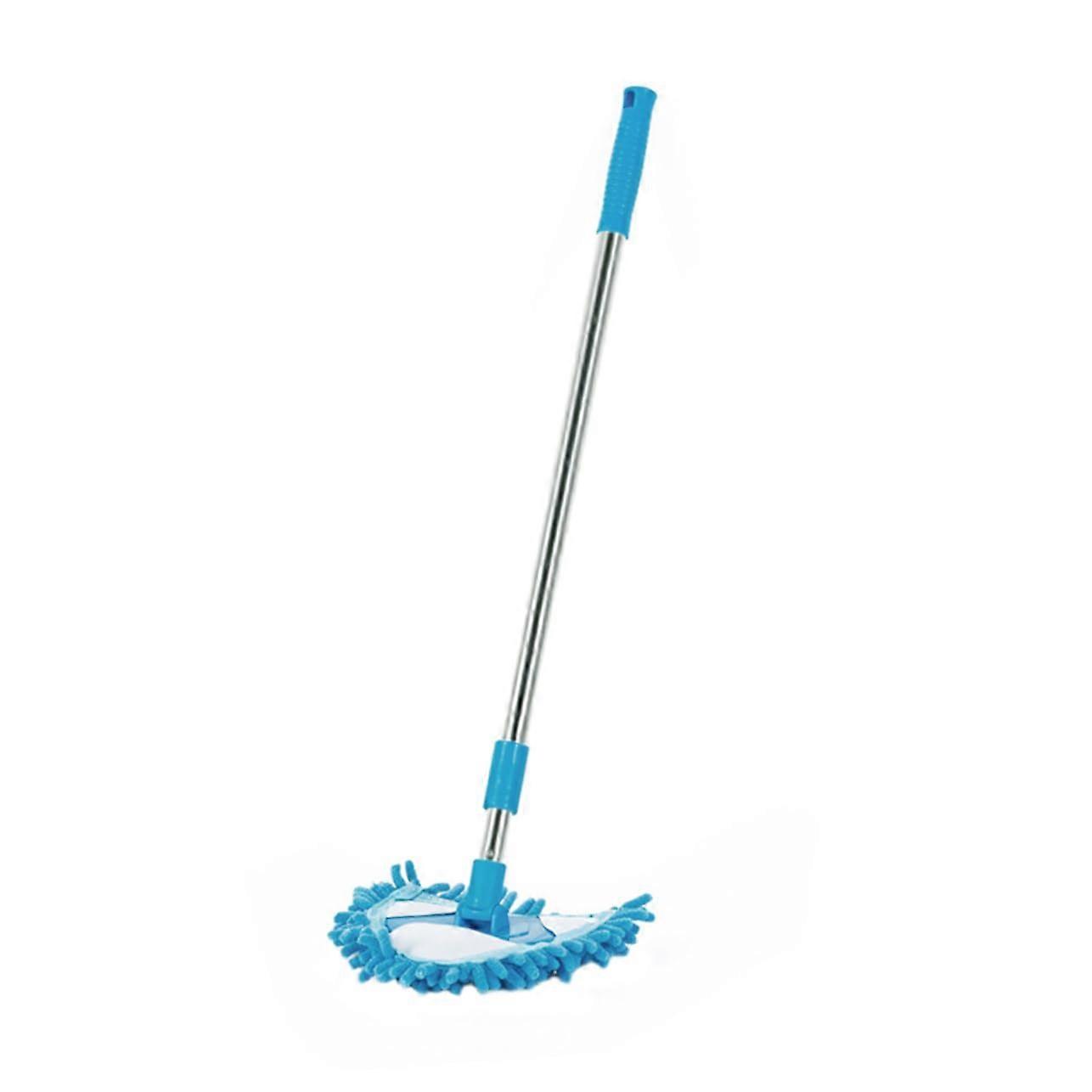 Telescopic Rotating Floor Mop with 180° Rotatable Head, Triangular Corner Reach, Adjustable Handle