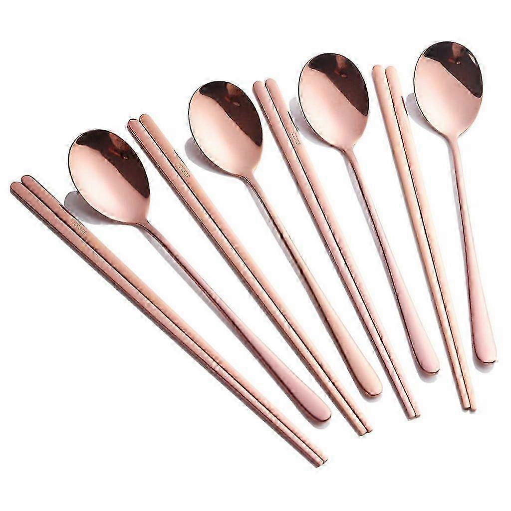 Reusable Metal Chopsticks Spoon Set 4 Pack