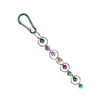 Altalena per pappagalli, giocattolo per uccelli da appendere, antiscivolo, in acciaio inossidabile, con mini campanellino, per gabbie per uccelli, 18,5x2,5x1,5 cm, 1 pezzo