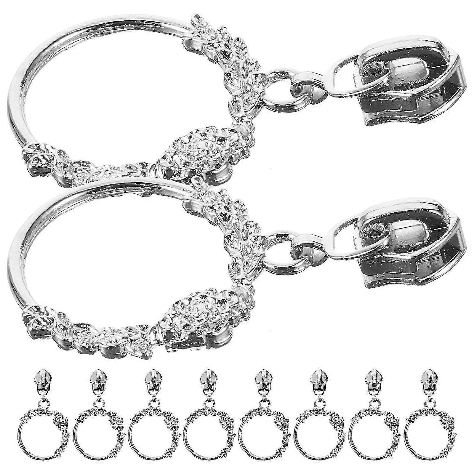 Zipper Pull Professional Zipper Pullers for Replacement 40Pcs Silver Zinc