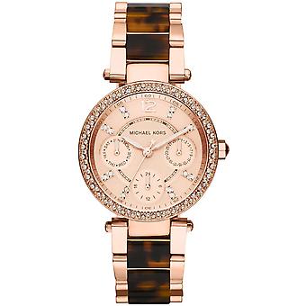 Mkors Parker Quartz analoge vrouwen horloge met MK5841 vergulde roestvrijstalen armband