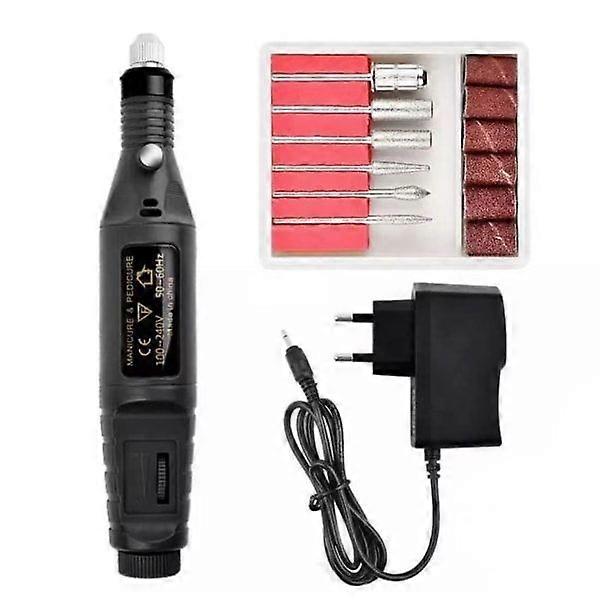 Electric nail file with 6 bits (Black)