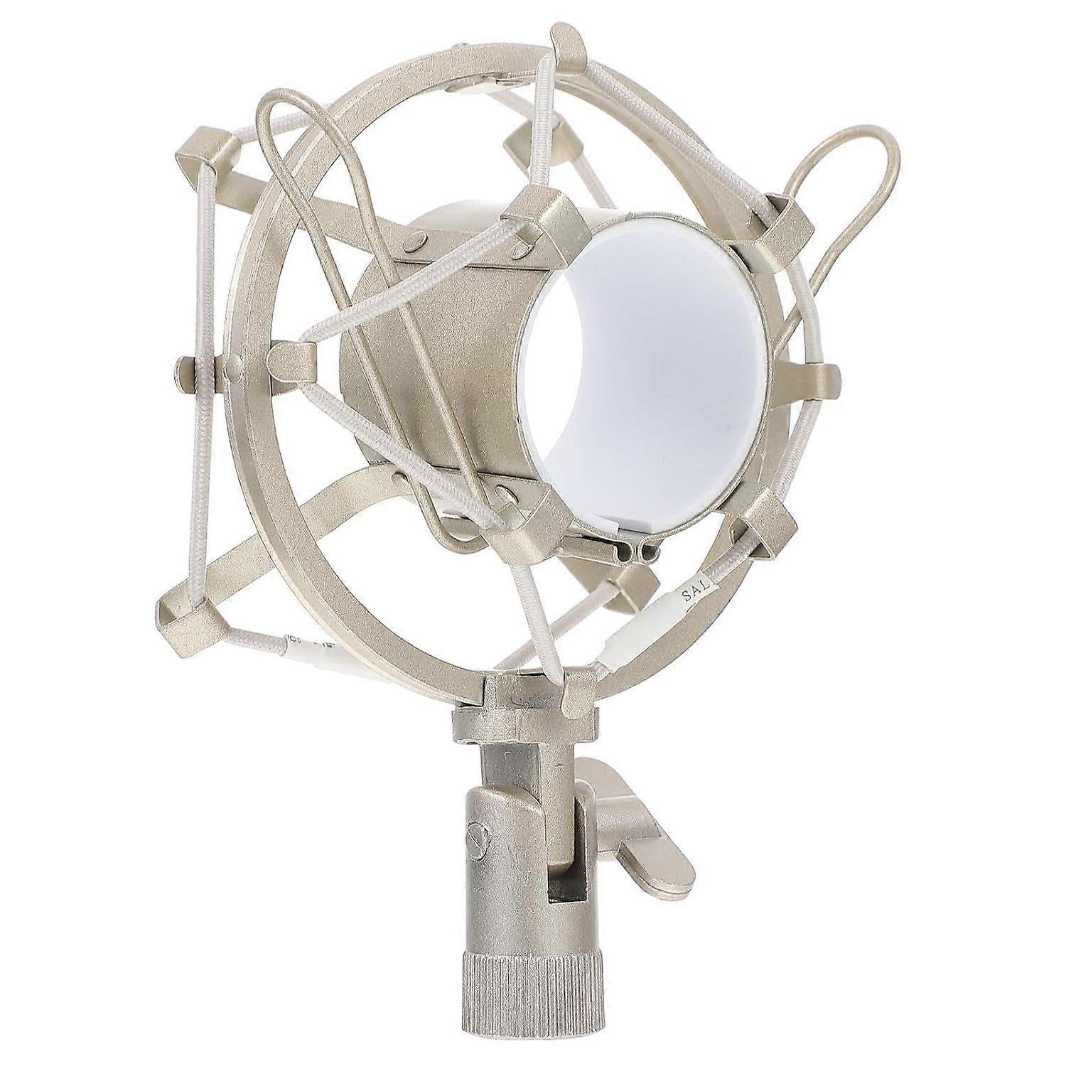 White Metal Microphone Stand Adjustable Desktop Holder