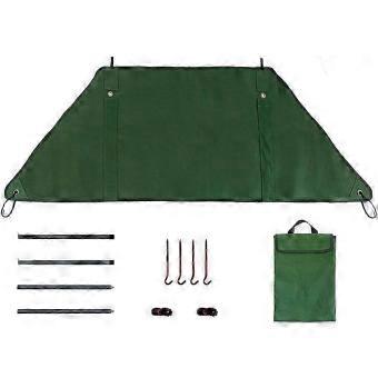 Camping Windscreen Canvas Wind Blocker with Poles and Stakes,Foldable Outdoor Privacy Shield Hiking Picnic BBQ,Green Size_yzae