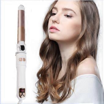 LCD Automatic Rotating Curling Iron 1.25 Inch Ceramic Hair Curler with Fast Heat Up and Dual Voltage for Travel
