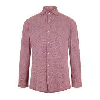 Boss Mens Geometric Oxford Spread Collar Long-Sleeved Formal Shirt