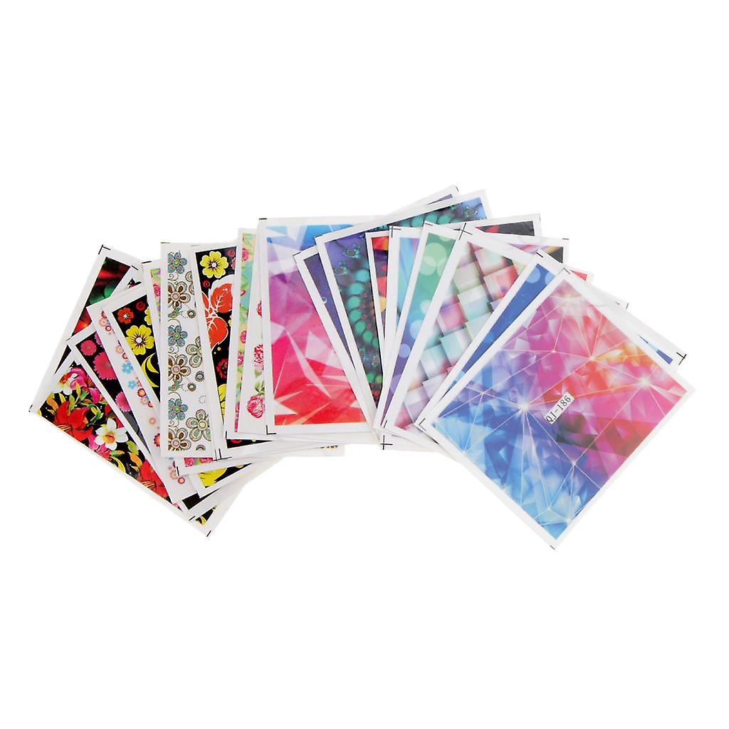 20 PCS Different Styles Pattern Flower Starry DIY Nail Art Stickers Decals