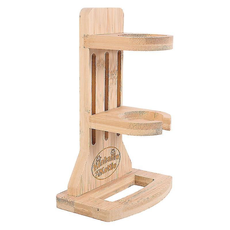 19X12cm Wood Color Pet Bowls, Feeders & Waterers 1pc Hamster Kettle Bracket Adjustable Height Bamboo