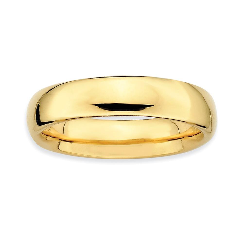 925 Sterling Silver Stackable Gold Plated Polished Ring-Stackable-Ring pro ženy - Velikost prstenu: 5 až 10
