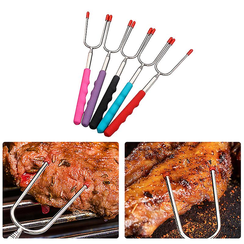 Telescoping Bbq Fork Roasting Sticks Marshmallow Roasting Sticks Skewers Fork