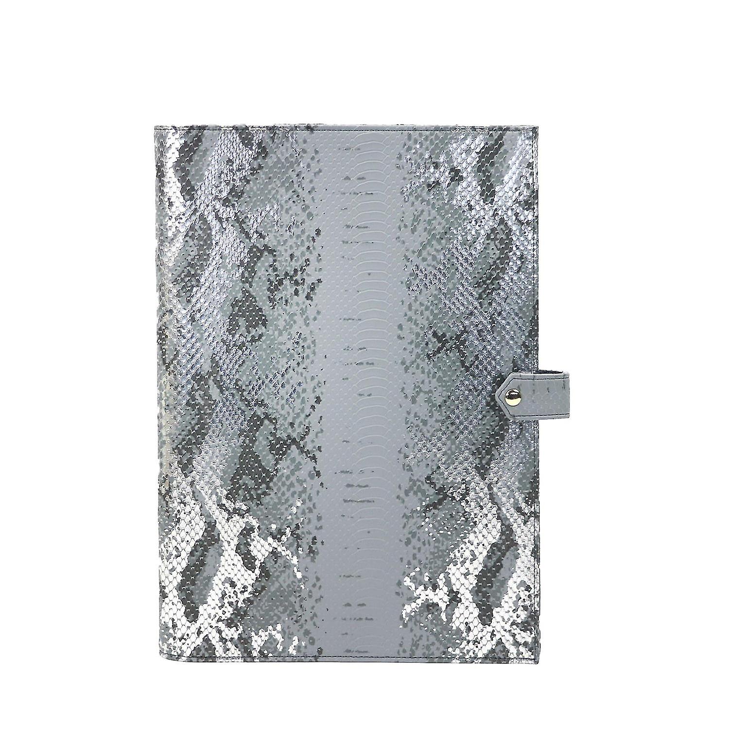 Python sliver Men Fashion Crocodile Pattern Padfolio A4 File Holder
