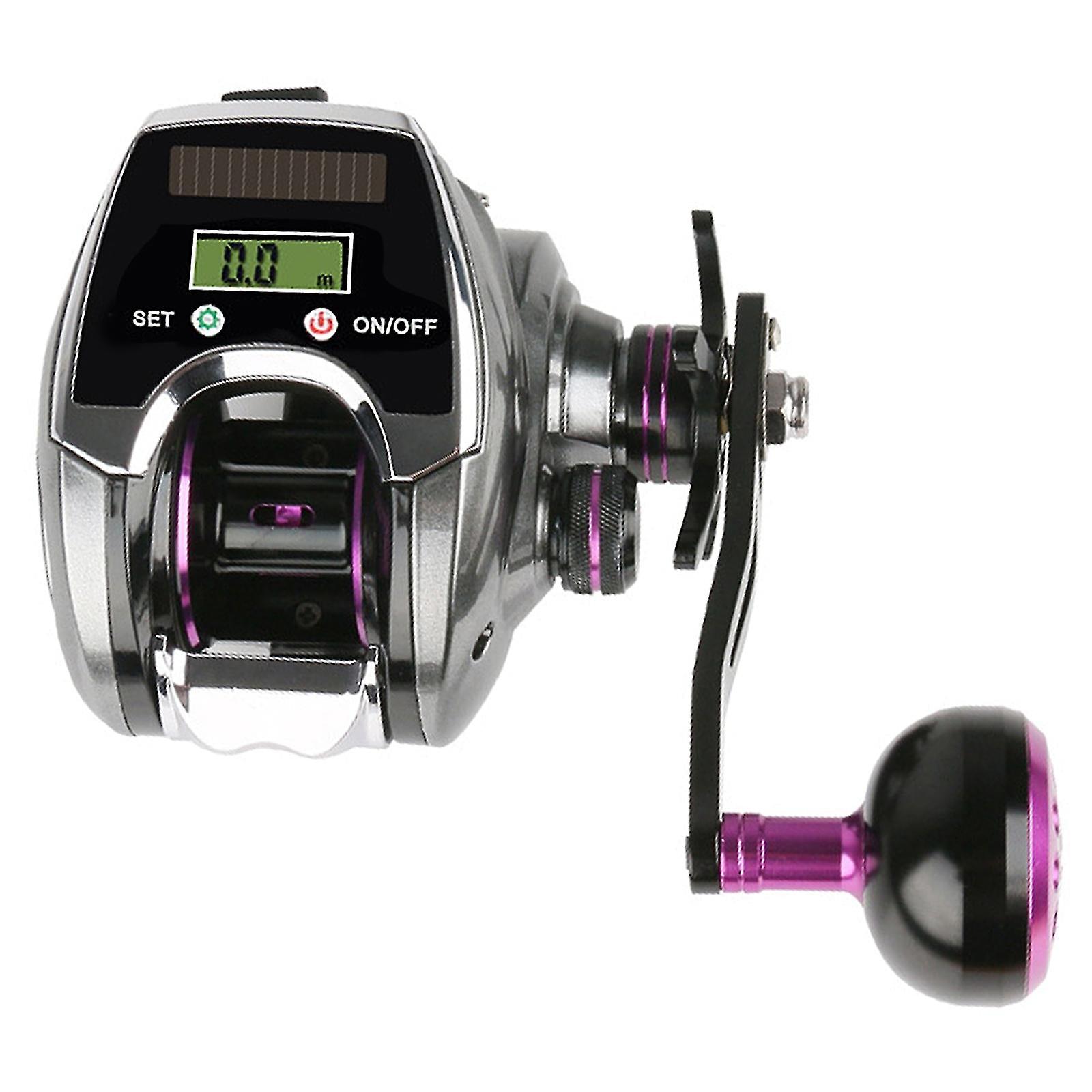 6+1Bb 8.0:1 Ratio Digital Display Baitcasting Reel With Sun Power Charging System High Speed Fishing Reel With Line Counter