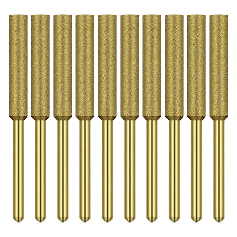 10 Pcs Electric Chainsaw Sharpener Stone Burr Grinding Stone File,titanium Plated Diamond Sharpenin