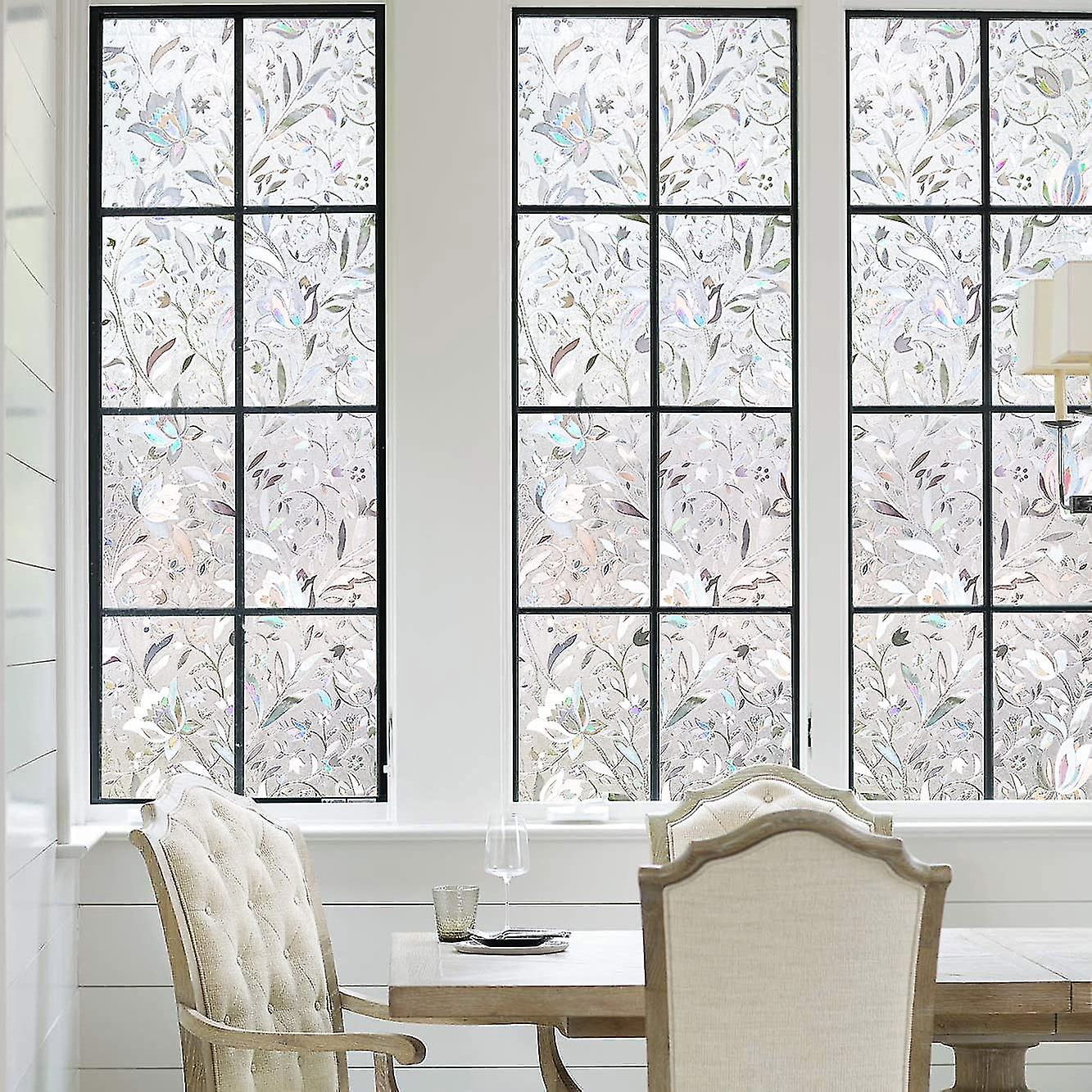 Raamfolie, Raam Privacy Film, Raam Vinyl Glas Bekleding, Glas in Lood Decoratieve Film, Raam