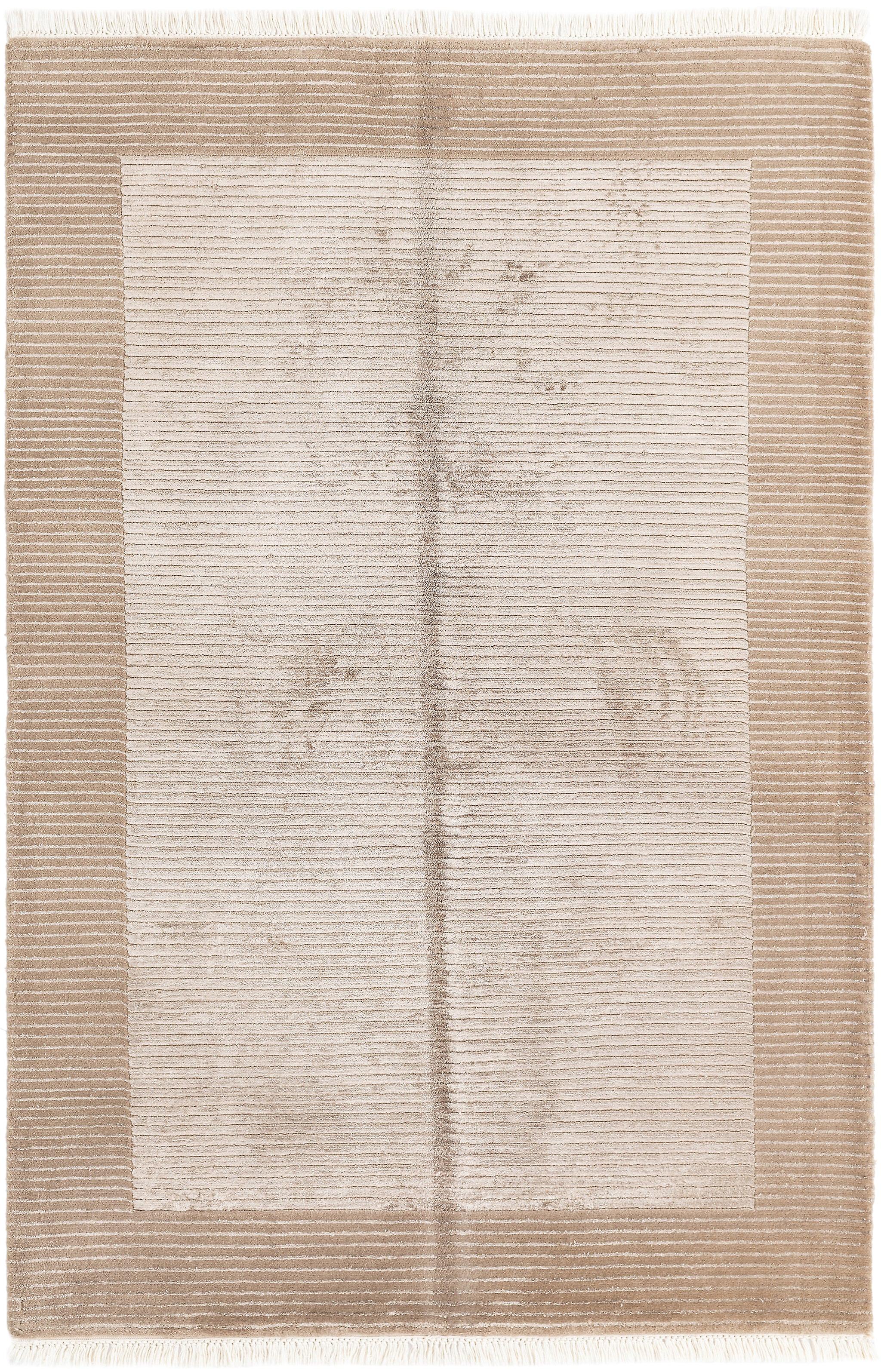 Hadorn Darya-印度 122x183 带浅棕色手摇织机印度地毯