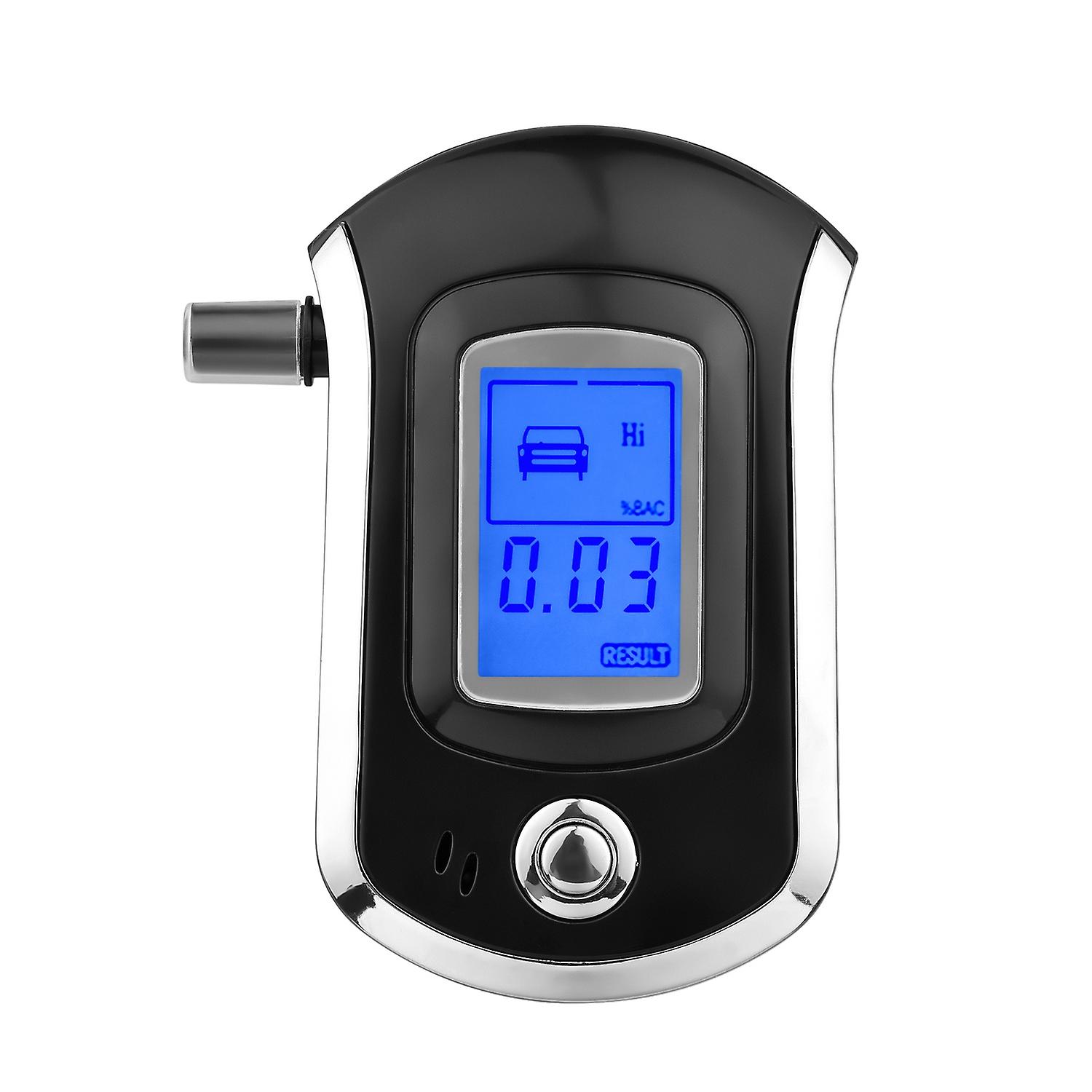 Portable Breathalyzer with 6 Mouthpieces Breath Alcohol Tester LCD Backlight Digital Accurate BAC De