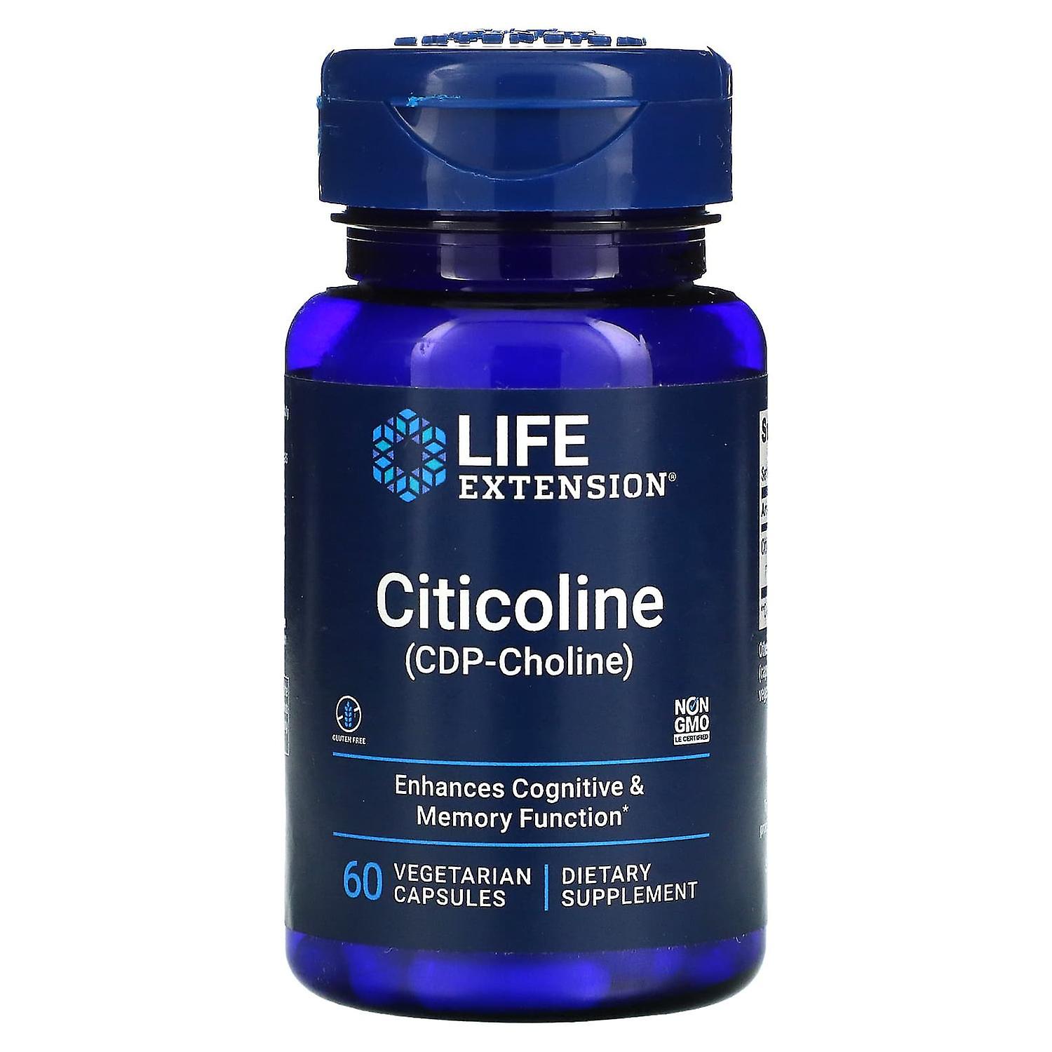 Life Extension, Citicoline (CDP-Choline), 60 Vegetarian Capsules